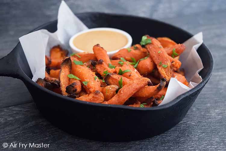 The finished Air Fryer Sweet Potato Fries.